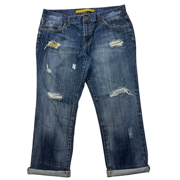 Refuge Straight‎ Distressed Ankle Crop Denim Jeans 2B-3623B Size 9 - Picture 1 of 12